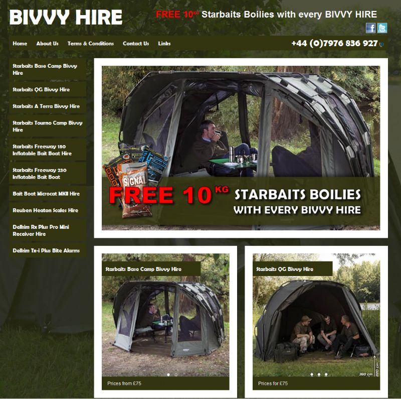 Chelmsford Essex Web Design - Bivvy Hire